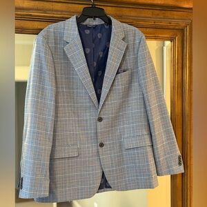 Vince Camuto Light Blue Checkered Blazer